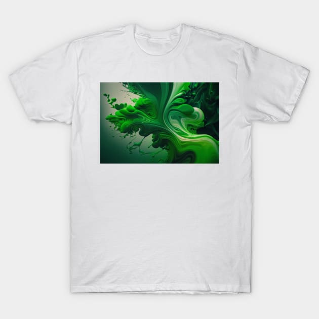 St Patricks Day Artwork - Green abstract artwork T-Shirt by Unwind-Art-Work